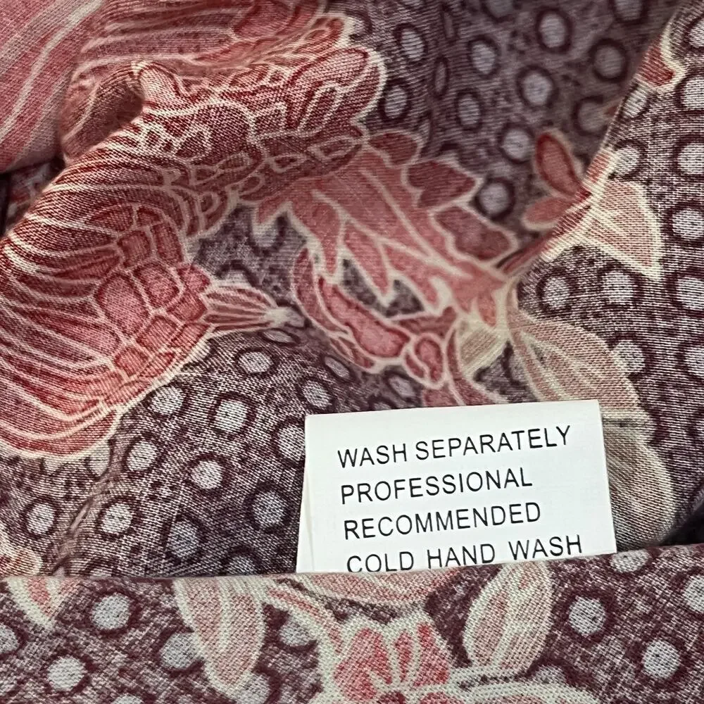 Jasse Dress Womens Medium Purple Floral Boho Maxi V Neck Ruffle Hem Lace Trim - Picture 12 of 12